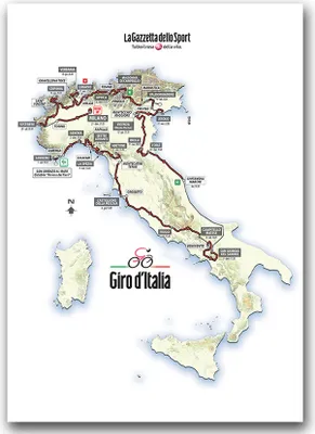 Produktbild von Poster - Canvas - Leinwand - 59,4 cm x 84,1 cm - Fotoposter - Leinwandkunst - Giro d'Italia
