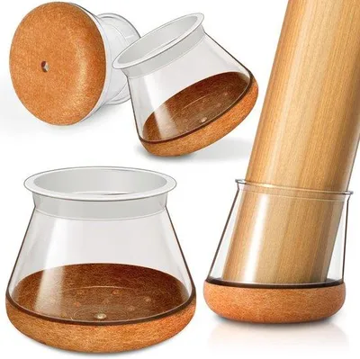Produktbild von Gummipuffer für Stuhlbeine mit Filz, Set aus 24 Stück