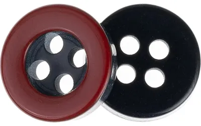 Zdjęcie produktu dla Guzik - zestaw 6 szt. - średnica 10 mm - czarny, czerwony