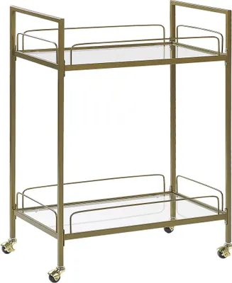 Produktbild von BELIANI Servierwagen Gold Glas Metall 90 x 66 x 40 cm Mobil Funktional Wohntimmer Küche
