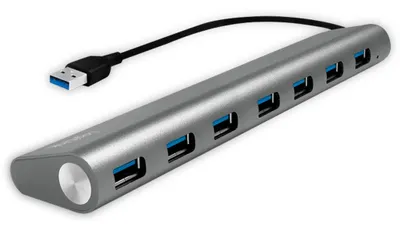 Image de Logilink USB 3.0 HUB 7-port, Aluminium grau