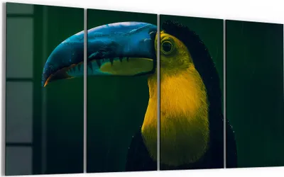 Produktbild von DEQORI Glasbild Echtglas 4x30x60 cm 'Dschungelbewohner' Wandbilder XXL groß