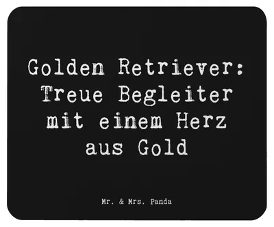 Produktbild von Mr. & Mrs. Panda Mouse Pad Spruch Golden Retriever Freund - Schwarz - Geschenk, Spielhund, intelligenter Hund, aktiver, Hunderasse, pc mousepad, Therapiebegleiter, Hunde
