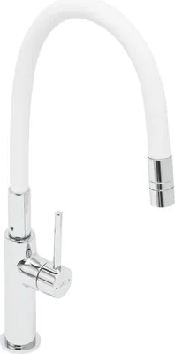 Produktbild von SAT Flexible Küchenarmatur Waschtischarmatur mit hohem Auslauf, weiß matt / chrom