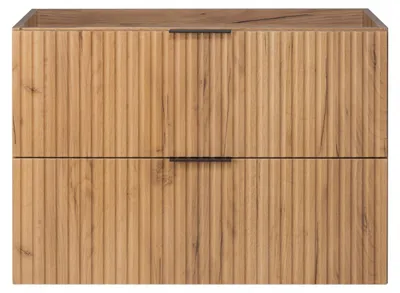Zdjęcie produktu dla Szafka Łazienkowa Wisząca Pod Umywalkę 80X46 Cm Flisan Dąb Ryflowana