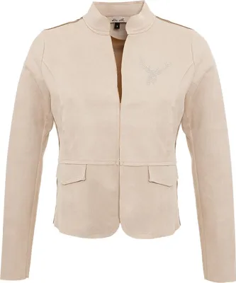 Produktbild von Trachtenjacke FIRENZE Beige mit Stehkragen, langen Ärmeln und Hakenverschluss
