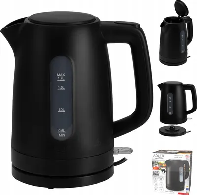 Zdjęcie produktu dla Adler AD 1379 Czajnik 2200W, 1,7 L, system STRIX, obrotowy 360° - Czarny