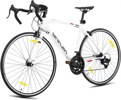 Productafbeelding van Racefiets Aluminium - Stadsfiets Heren Dames - Dagelijks Pendelen - Lichtgewicht Frame - 570 mm - Wit