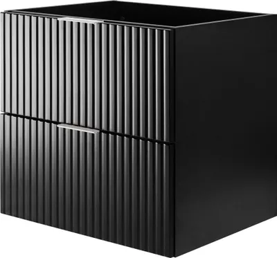 Image de Meuble sous vasque, blanc mat, 60 x 57 x 46 cm, avec poignée noire argentée