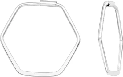 Produktbild von Creolen Ohrringe 925 Sterling Silber Hexagon 22mm