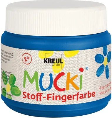 Immagine prodotto di Vernice a dita per tessuti Mucki, 150 ml, blu