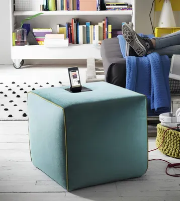 Produktbild von Polsterhocker Sitzhocker Quadrat Sitz Neu Pouf Fußhocker Quadrat Sitz Hocker Neu