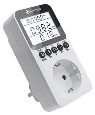 Image de Compteur de consommation d'énergie pour prise électrique, avec écran LCD et rétroéclairage
