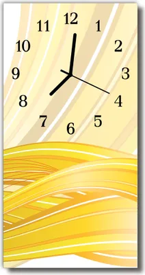 Immagine prodotto di Orologio da parete Tulup in vetro, per cucina, vetro vero, 30x60 cm, motivo giallo