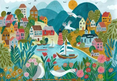 Produktbild von Pieces & Peace - Puzzle Coastal Village - 1000 dielov