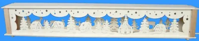 Produktbild von Schwibbogenerhöhung mit kleinen Häusern und Beleuchtung BxHxT 72x10x10cm NEU