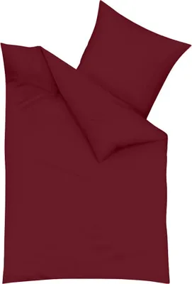 Produktbild von Traumschlaf Uni Feinbiber Bettwäsche 200x220 cm + 2x 80x80 cm bordeaux