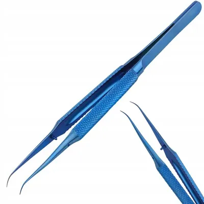 Obrázok produktu pre Presná titánová pinzeta zahnutá BT-15 (modrá)