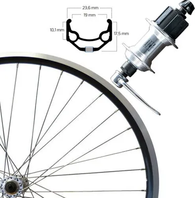 Image de Roue arrière 28", CS-9, noire, SE ZAC 19, aluminium, ALU-NF, argent, attache rapide