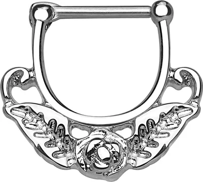 Produktbild von Nasenpiercing Septum Ring Blume Rose Flower Piercing Nasenring Chirurgenstahl  1,2 mm