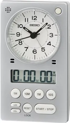 Seiko QHE190S Tischuhr mit Stoppuhr und Timer 1