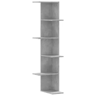 Obrázek produktu pro vidaXL Rohová nástěnná police betonová šedá 36,5x36,5x140 cm materiál na bázi dřeva