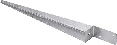 Produktbild von TRIBECCO Pfostenträger, feuerverzinkter Stahl, 70x700 mm, Gesamtlänge 700 mm, Seitenlasche H130/B70 mm, Einbautiefe 570 mm, Silber, zum Einschlagen, für leichte Holzkonstruktionen im Boden (Pergolen, kleine Holzzäune, private Spielplätze, Holzschuppen), 1,2 kg