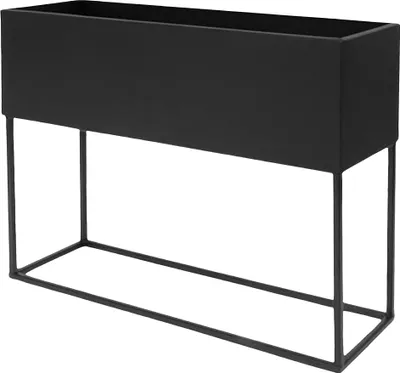 Obrázok produktu pre 3.11 Kvetináč na podstavci XL - cca 42 x 35 x 14,5 cm - kovový kvetináč v čiernej farbe / štvorcový (XL)