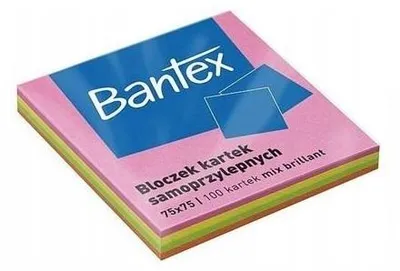 Produktbild von Bantex Haftnotizen Notizblock 75x75mm 100 Stück farbig
