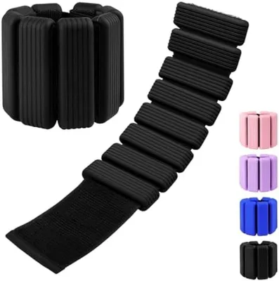 Produktbild von PolkaHome® Verstellbare Fitness-Arm- und Knöchelgewichte - 1kg Set - Schwarz