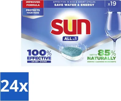 Produktbild von Sun - Geschirrspültabs - All-in-1 tral - 19 Tabs - Vorteilspack - 24 Stücke