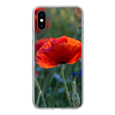 Produktbild von MuchoWow® Handyhülle Schutzhülle Hülle für iPhone X Bunte Mohnblumen in den Niederlanden Silikon Softcase Handy Hülle - Handyhülle
