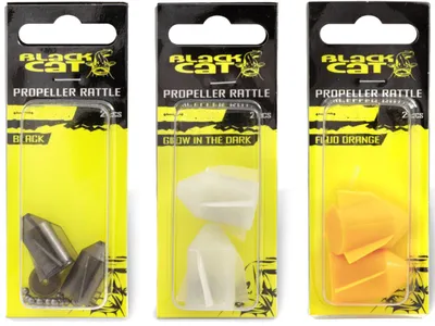 Produktbild von Black Cat Propeller-Rasseln - 2 Wallerrasseln, Länge:2.4cm, Farbe:schwarz
