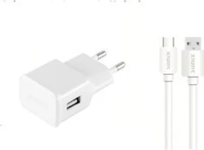 Produktbild von Sunix Netzteil Ladegerät 2A iOS Tragbares Reiseladegerät Steckdose 1,2m Kabel kompatibel mit Smartphones, iOS in Weiß