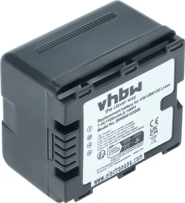 Produktbild von vhbw Akku Ersatz für Panasonic VW-VBN260E, VW-VBN260E-K für Videokamera Camcorder (1100 mAh, 7,2 V, Li-Ion) + Infochip