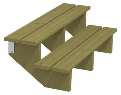 Produktbild von Plus Außentreppe Kiefer 2 Stufen 120 cm breit