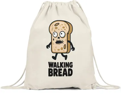 Produktbild von Walking Bread Lustiges Brot-Zombiemotiv Turnbeutel Geschenkidee witziges Design Halloween