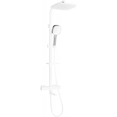 Obrázek produktu pro Mexen CQ33 Podomítkový vanový a sprchový set s dešťovou sprchou a termostatickou baterií, Bílá/Chromovaná - 779103395-21