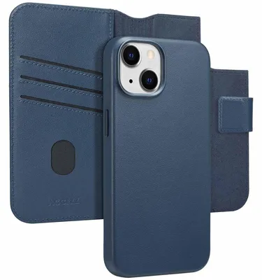 Imagen del producto de Funda Tipo Libro de Cuero 2 en 1 con MagSafe para Apple iPhone 14 - Nightfall Blue