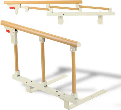 Image de SWANEW Barrière de lit pliante pour adultes âgés, Poignée métallique pliante à clé unique pour lit de personnes âgées Barrière de lit pour personnes âgées Adultes anti-chute lit adulte