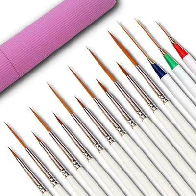 Produktbild von 15 Stück feine Pinselset, mit Nummern, für Miniatur-Acryl, Modellbau, Öl, Aquarell, Wasserfarbe