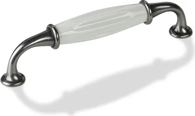 Produktbild von SOTECH Möbelgriff META BA 128 mm Altsilberoptik / weiß Porzellangriff