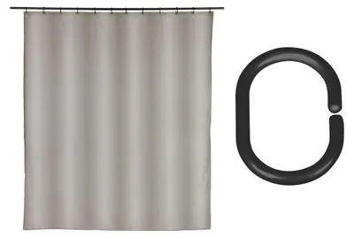Produktbild von Schöner Wohnen Polyester Duschvorhang Mayour Grau Duschen Bad Sichtschutz