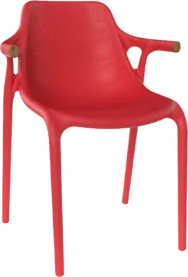 Image de Fauteuil de terrasse en POLYPROPYLENE rouge pour Exterieur