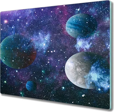 Produktbild von Coloray Küchenbrett Kochplattenabdeckung Hackbrett Schneidebrett Herdabdeckplatte 60x52 cm - Der Sternenhimmel Planet