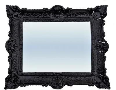 Produktbild von Elzusha – Barocker Wandspiegel, 56 x 46 cm, Schwarz