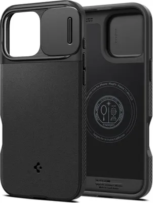 Custodia MagSafe Spigen Rugged Armor Mag Nera Per IPhone 16 Pro - Italiano - Foto 12