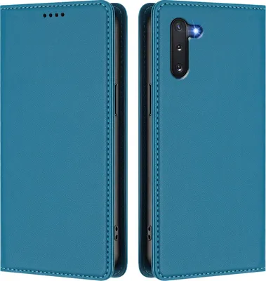 Image de Etui en cuir pour Samsung Galaxy Note 10, étui magnétique en cuirPolyuréthaneavec support Lake blue