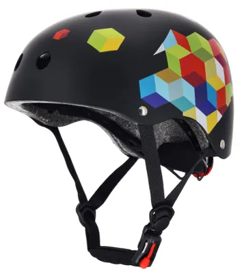 Produktbild von Kinder Fahrradhelm Cubic M 54–58 cm, LEICHT LED-Licht magnetische Clips schwarz