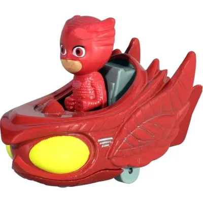 Produktbild von Dickie PJ Masks Spielfigur mit Auto Catboy Gekko Eulette Romeo Fahrzeug Eulette mit Eulengleiter